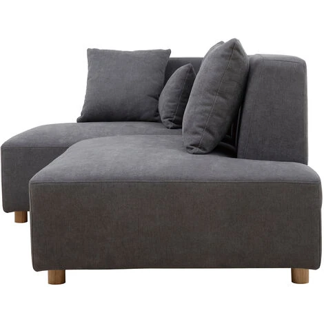 Divano Angolare Sinistro Con Effetto Velluto Grigio Chiaro HARLEM 3 Divano Angolare Sinistro Con Effetto Velluto Grigio Chiaro HARLEM - immagine 3