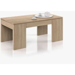 Tavolino Da Caffe' Sollevabile 100 X 50 X 43 Cm Con Rialzo Salvaspazio Soggiorno ROVERE 001637F -Negozio al dettaglio VIDAXL || HOMCOM || Songmics 30788297 3