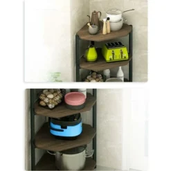 Scaffale Angolare 5 Ripiani Metallo Legno Libreria Angolo Multiuso 40x120 Nero -Negozio al dettaglio VIDAXL || HOMCOM || Songmics 30927228 3