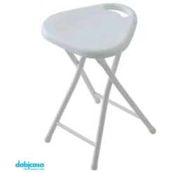 SGABELLO IN ABS E METALLO BIANCO PIEGHEVOLE