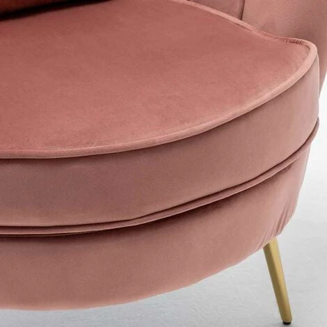 Poltrona Sedia Relax Tessuto Velluto E Metallo Imbottita Design Moderno Pink 2 Poltrona Sedia Relax Tessuto Velluto E Metallo Imbottita Design Moderno Pink - immagine 2