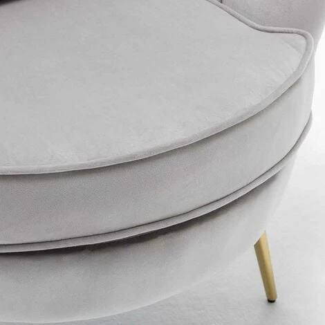 Poltrona Sedia Relax Tessuto Velluto E Metallo Imbottita Design Moderno Grigio 2 Poltrona Sedia Relax Tessuto Velluto E Metallo Imbottita Design Moderno Grigio - immagine 2