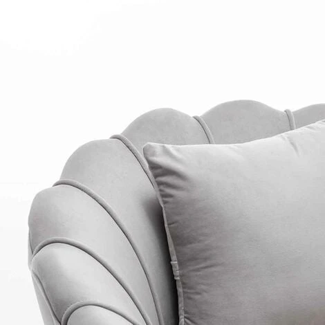 Poltrona Sedia Relax Tessuto Velluto E Metallo Imbottita Design Moderno Grigio 3 Poltrona Sedia Relax Tessuto Velluto E Metallo Imbottita Design Moderno Grigio - immagine 3
