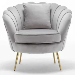 Poltrona Sedia Relax Tessuto Velluto E Metallo Imbottita Design Moderno Grigio 8 Poltrona Sedia Relax Tessuto Velluto E Metallo Imbottita Design Moderno Grigio -Negozio al dettaglio VIDAXL || HOMCOM || Songmics 32391212 4