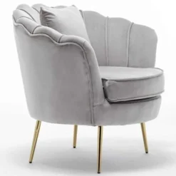 Poltrona Sedia Relax Tessuto Velluto E Metallo Imbottita Design Moderno Grigio 9 Poltrona Sedia Relax Tessuto Velluto E Metallo Imbottita Design Moderno Grigio -Negozio al dettaglio VIDAXL || HOMCOM || Songmics 32391212 5