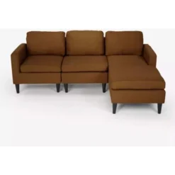 Divano 3 Posti Braccioli Con Pouf In Tessuto Salotto Moderno Elegante Steffy Colore: Marrone 7 Divano 3 Posti Braccioli Con Pouf In Tessuto Salotto Moderno Elegante Steffy Colore: Marrone -Negozio al dettaglio VIDAXL || HOMCOM || Songmics 32601993 3