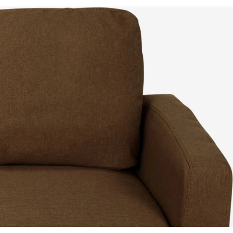 Divano 3 Posti Braccioli Con Pouf In Tessuto Salotto Moderno Elegante Steffy Colore: Marrone 5 Divano 3 Posti Braccioli Con Pouf In Tessuto Salotto Moderno Elegante Steffy Colore: Marrone - immagine 5