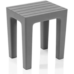 Lello Lo Sgabello Multiuso Ad Alta Resistenza Grigio Con Effetto Legno