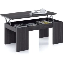 Tavolino Da Caffe' Sollevabile 100 X 50 X 43 Cm Con Rialzo Salvaspazio Soggiorno ROVERE SCURO 001637G 7 Tavolino Da Caffe' Sollevabile 100 X 50 X 43 Cm Con Rialzo Salvaspazio Soggiorno ROVERE SCURO 001637G -Negozio al dettaglio VIDAXL || HOMCOM || Songmics 33557734 3