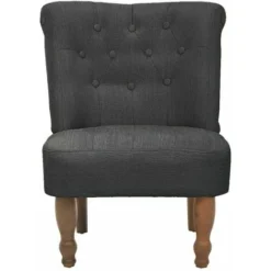 Nova Poltrona In Stile Francese In Tessuto Con Chenale Trapuntato Colore Grigio -Negozio al dettaglio VIDAXL || HOMCOM || Songmics 34271732 5