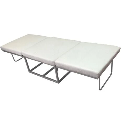 Pouf Letto A Scomparsa, Letto Richiubibile In Microfibra Bianco Sicorage Elly 3 Pouf Letto A Scomparsa, Letto Richiubibile In Microfibra Bianco Sicorage Elly - immagine 3