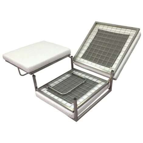 Pouf Letto A Scomparsa, Letto Richiubibile In Microfibra Bianco Sicorage Elly 4 Pouf Letto A Scomparsa, Letto Richiubibile In Microfibra Bianco Sicorage Elly - immagine 4