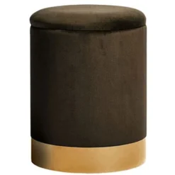 Chili Promo POUF CONTENITORE TONDO Cilindrico Diametro 31 X 38 H Puf Pouff Puff Colore Visone