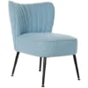 Poltrona DKD Home Decor 8424001795543 Nero Metallo Poliestere Blu Cielo (52 X 64 X 74 Cm)