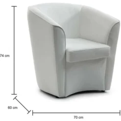 Talamo Italia Poltrona Annaluna, Poltrona Da Salotto, 100% Made In Italy, Poltroncina Relax In Ecopelle, Cm 70x60h74, Bianco, Con Imballo Rinforzato -Negozio al dettaglio VIDAXL || HOMCOM || Songmics 35323717 3