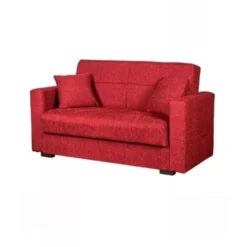 Divano Letto Nora 2 Posti Rosso, 152x80x87 Cm