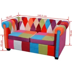 Divano Chesterfield A 2 Posti In Tessuto VidaXL -Negozio al dettaglio VIDAXL || HOMCOM || Songmics 3601998 5