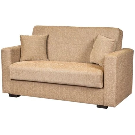 Divano Letto Nora 2 Posti Tessuto Beige, 152x80x87 Cm 1 Divano Letto Nora 2 Posti Tessuto Beige, 152x80x87 Cm