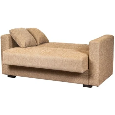 Divano Letto Nora 2 Posti Tessuto Beige, 152x80x87 Cm 4 Divano Letto Nora 2 Posti Tessuto Beige, 152x80x87 Cm - immagine 4