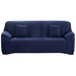 Copridivano 3 Posti Elasticizzato Blu, 190-230 Cm