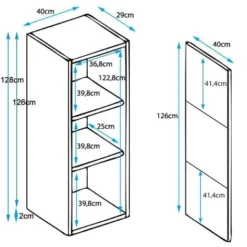 Vetrina 1 Anta 3 Cassetti – Sonoma E Bianco Finitura Lucida LED – 40 X 128 X 29cm – LUKE V3 -Negozio al dettaglio VIDAXL || HOMCOM || Songmics 38537701 4