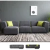 Divano 3 Posti Modulare Componibile In Tessuto Stile Moderno Con Pouf Jantra Colore: Grigio Scuro