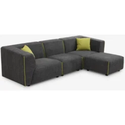 Divano 3 Posti Modulare Componibile In Tessuto Stile Moderno Con Pouf Jantra Colore: Grigio Scuro 8 Divano 3 Posti Modulare Componibile In Tessuto Stile Moderno Con Pouf Jantra Colore: Grigio Scuro -Negozio al dettaglio VIDAXL || HOMCOM || Songmics 39028202 4