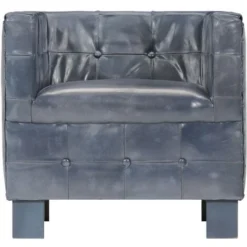 Nova Poltrona A Pozzetto In Vera Pelle Di Capra Design Elegante Vari Colori Colore : Grigio -Negozio al dettaglio VIDAXL || HOMCOM || Songmics 39857059 5