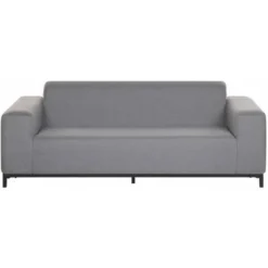 Divano Da Giardino In Tessuto Grigio Gambe In Alluminio Nero Rovigo