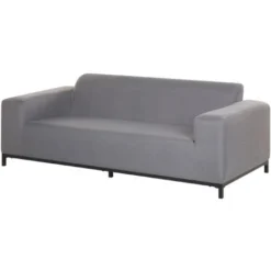 Divano Da Giardino In Tessuto Grigio Gambe In Alluminio Nero Rovigo -Negozio al dettaglio VIDAXL || HOMCOM || Songmics 40399083 4