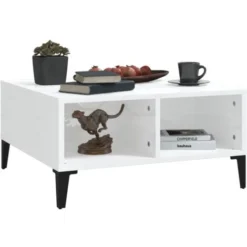 Tavolino Da Salotto Bianco Lucido 60x60x30 Cm In Truciolato VidaXL -Negozio al dettaglio VIDAXL || HOMCOM || Songmics 40403130 5