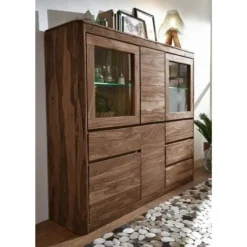TORONTO 104 Credenza In Legno Di Sheesham - Decapato / Smoked Cherry 166x40x145 -Negozio al dettaglio VIDAXL || HOMCOM || Songmics 40502777 3
