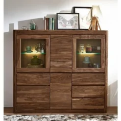 TORONTO 104 Credenza In Legno Di Sheesham - Decapato / Smoked Cherry 166x40x145 -Negozio al dettaglio VIDAXL || HOMCOM || Songmics 40502777 4