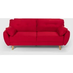 Divano Letto Clic Clac 3 Posti Design Nordico Reclinabile In Tessuto Fortaleza Colore: Rosso -Negozio al dettaglio VIDAXL || HOMCOM || Songmics 40892803 3