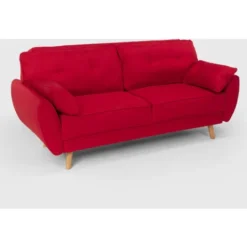 Divano Letto Clic Clac 3 Posti Design Nordico Reclinabile In Tessuto Fortaleza Colore: Rosso -Negozio al dettaglio VIDAXL || HOMCOM || Songmics 40892803 5