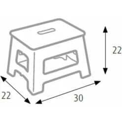 King Home SGABELLO PIEGHEVOLE CLIC-CLAC ALTO In Polipropilene 22x30x22h Cm Bianco -Negozio al dettaglio VIDAXL || HOMCOM || Songmics 40982953 3