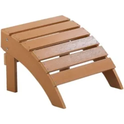 Poggiapiedi Da Giardino In PVC In Colore Teak Per Sedia Adirondack