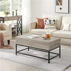 Yaheetech Tavolino Da Caffè Sollevabile, Tavolo Elevabile Moderno Da Salotto Altezza 48-61 Cm, Tavolino Da Divano Con Ripiano Inferiore Portaoggetti Spazioso Grigio -Negozio al dettaglio VIDAXL || HOMCOM || Songmics 41587280 5