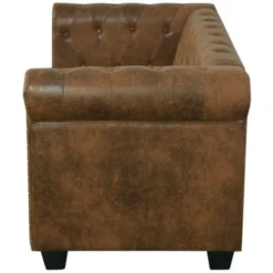 Divano Chesterfield A 2 Posti In Finta Pelle Marrone VidaXL -Negozio al dettaglio VIDAXL || HOMCOM || Songmics 4219639 4