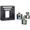 Mensole Parete Cubo Moderne Nere 3pz 15-20-25cm Design Quadrato Sospesi 685022