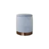 POUF CONTENITORE CM.31X38H IN VELLUTO GRIGIO CON BASE ORO