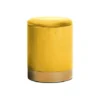 POUF CONTENITORE CM.31X38H IN VELLUTO GIALLO CON BASE ORO