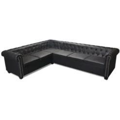 Divano Chersterfield 6 Posti Pelle Artificiale Nera VidaXL -Negozio al dettaglio VIDAXL || HOMCOM || Songmics 4245514 4