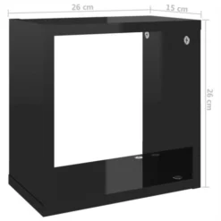 Mensole Parete A Cubo 2 Pz Nero Lucido 26x15x26 Cm VidaXL -Negozio al dettaglio VIDAXL || HOMCOM || Songmics 42691820 3