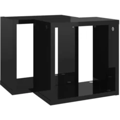 Mensole Parete A Cubo 2 Pz Nero Lucido 26x15x26 Cm VidaXL -Negozio al dettaglio VIDAXL || HOMCOM || Songmics 42691820 5