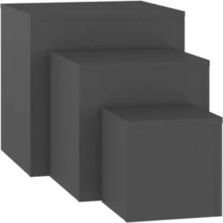 Tavolini 3 Pz Grigi In Truciolato VidaXL