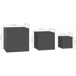 Tavolini 3 Pz Grigi In Truciolato VidaXL -Negozio al dettaglio VIDAXL || HOMCOM || Songmics 43741577 3