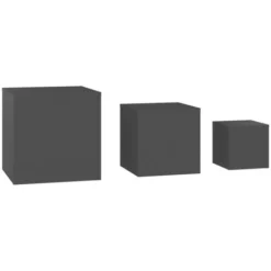 Tavolini 3 Pz Grigi In Truciolato VidaXL -Negozio al dettaglio VIDAXL || HOMCOM || Songmics 43741577 4