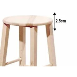 Sgabello Con Seduta Rotonda Altezza 47 Cm Grezzo Da Verniciare Piedi A Sciabola -Negozio al dettaglio VIDAXL || HOMCOM || Songmics 4477389 4