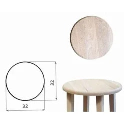 Sgabello Con Seduta Rotonda Altezza 47 Cm Grezzo Da Verniciare Piedi A Sciabola -Negozio al dettaglio VIDAXL || HOMCOM || Songmics 4477389 5